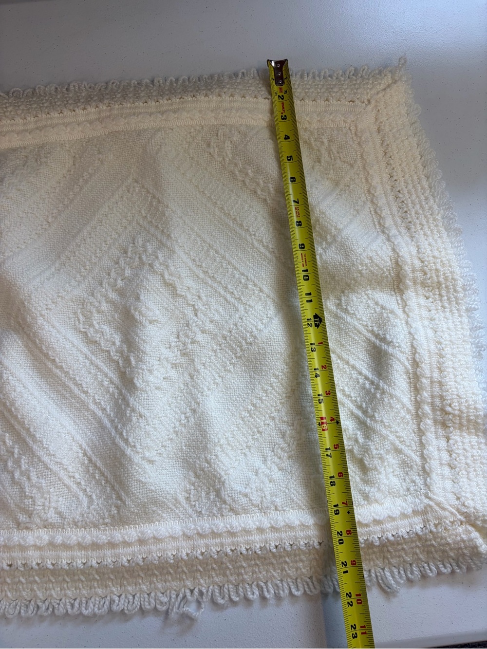 Vintage Eatons Standard Pillow Case Sham Set Acrylic Boho Cottagecore Off White - Picture 14 of 14